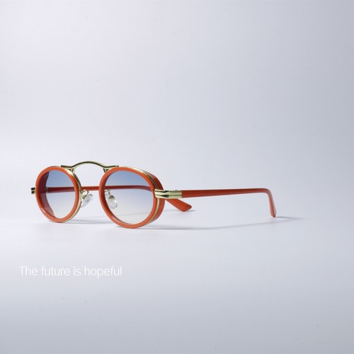 古风配色UV400椭圆形小众潮墨镜