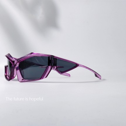 酷炫机甲风格四片式太阳眼镜UV400防紫外线毒液元素机能骑行墨镜