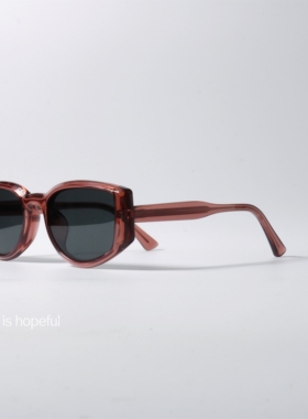 小众窄框灰紫色偏光墨镜UV400防紫外线辐射tr90材质护目太阳眼镜