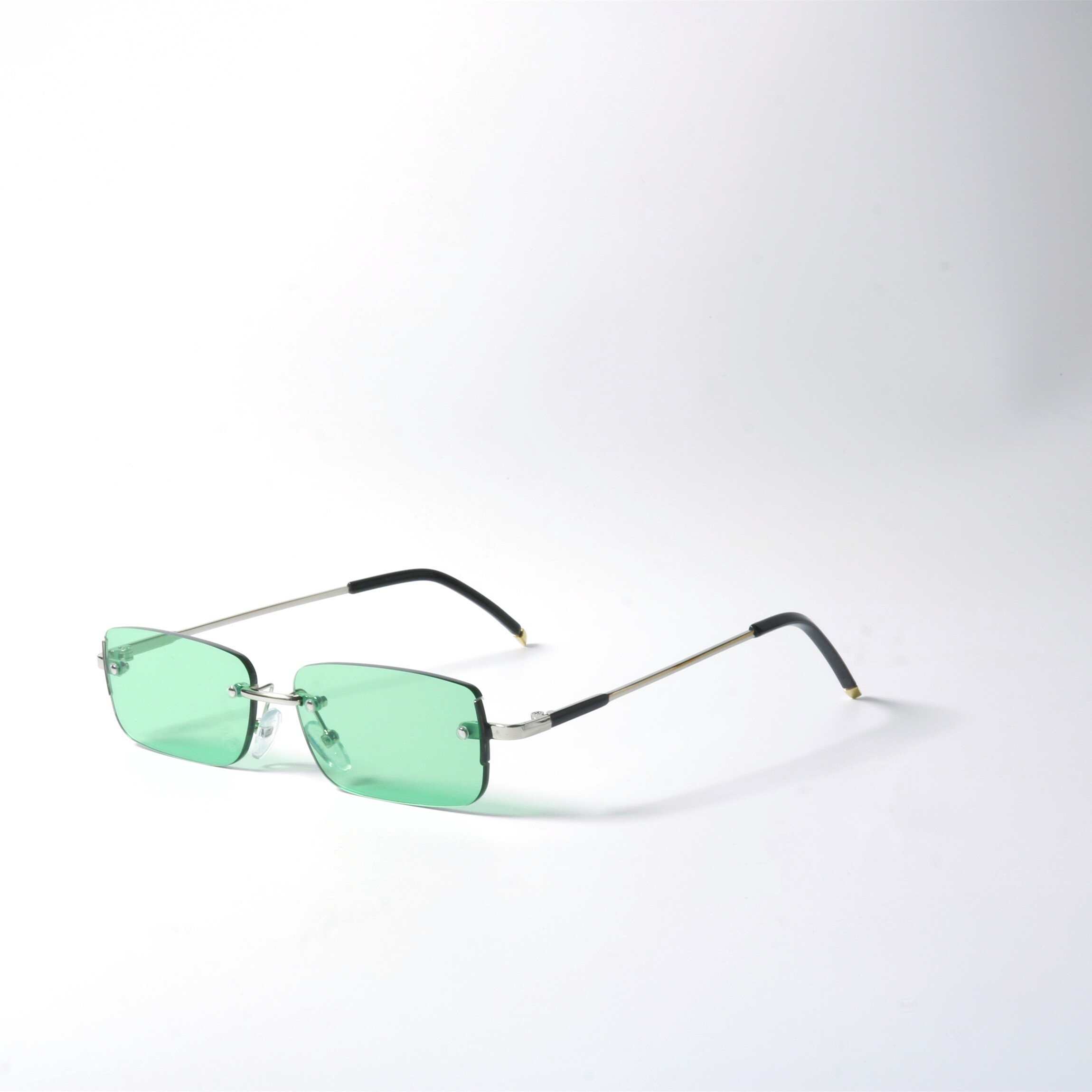 无框清新配色长方形太阳眼镜UV400防紫外线辐射防晒小众墨镜