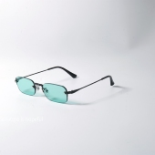 小众无框薄荷绿色太阳眼镜UV400防紫外线辐射防晒遮阳窄太阳眼镜