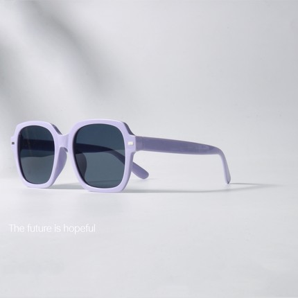 香芋紫色方框墨镜UV400防紫外线辐射韩版大框可配近视潮太阳眼镜