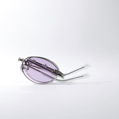 镶钻椭圆形折叠太阳眼镜