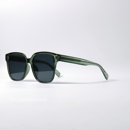 英伦绿色方形偏光墨镜UV400防紫外线防蓝光大框简约近视太阳眼镜