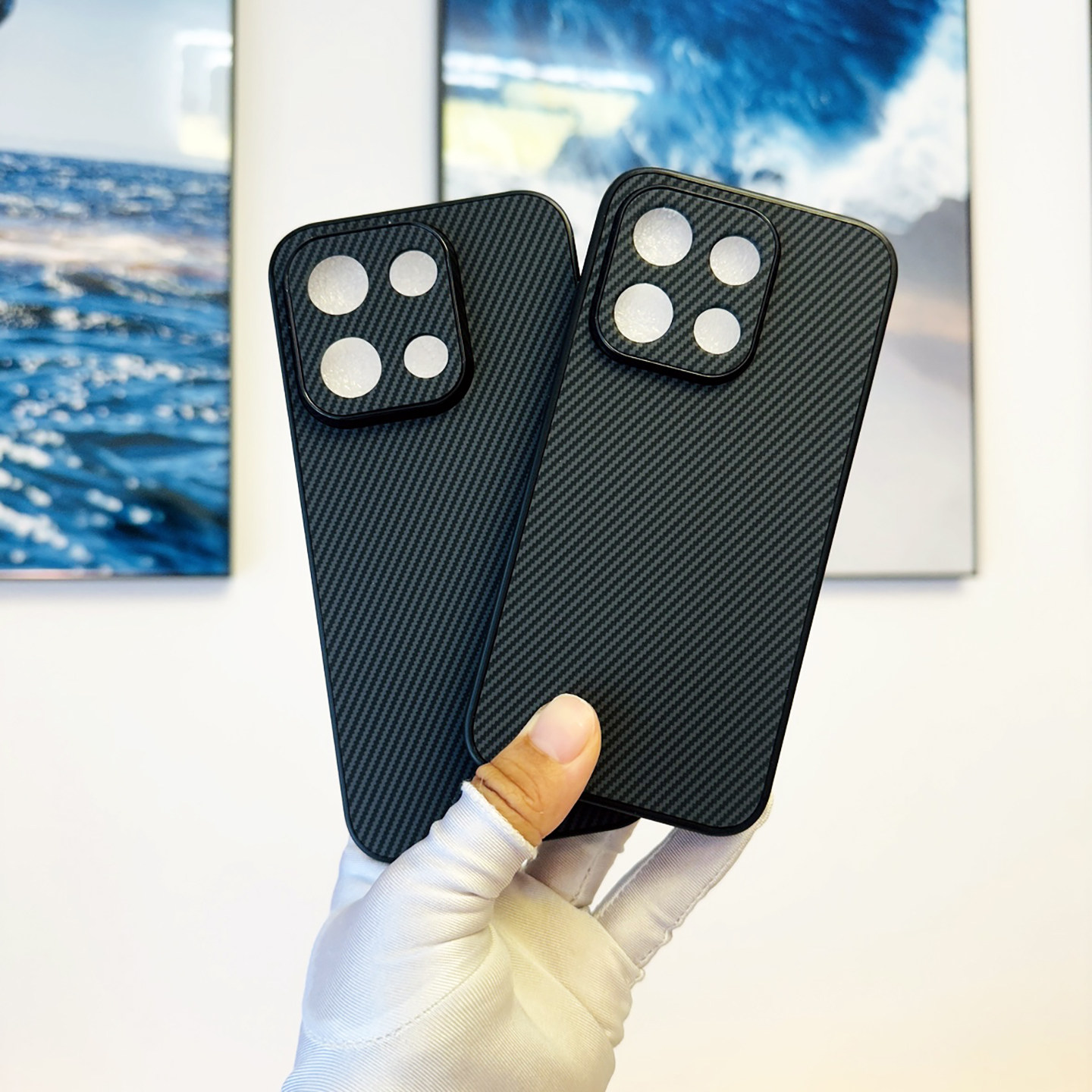 哈秋适用OPPO Reno16手机壳碳纤维贴皮斜纹皮革套reno16pro保护套全包带防尘网壳肤感皮纹套reno15硅胶壳超薄