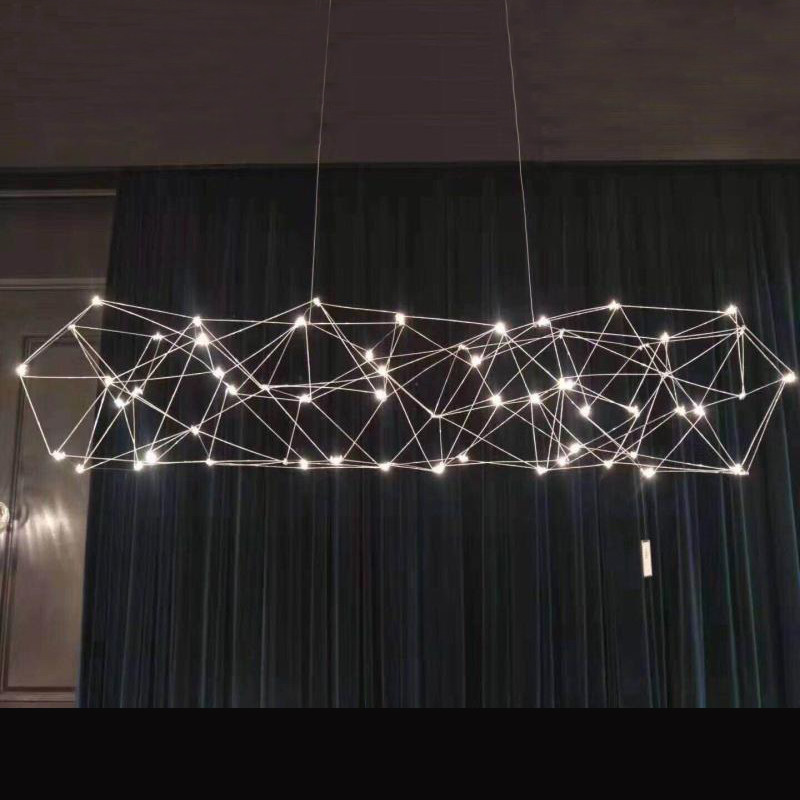 2020长方形餐厅吊灯 吧台异形吊灯 复式楼光立方满天星创意灯具