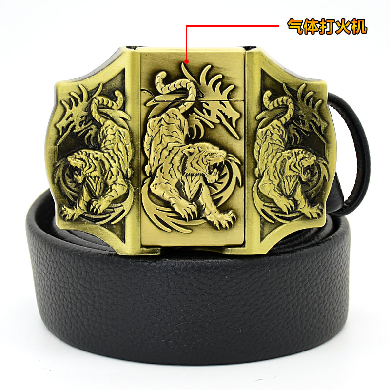 男士打火机个性防身皮带 非主流欧美潮男青年休闲学生发型师腰带