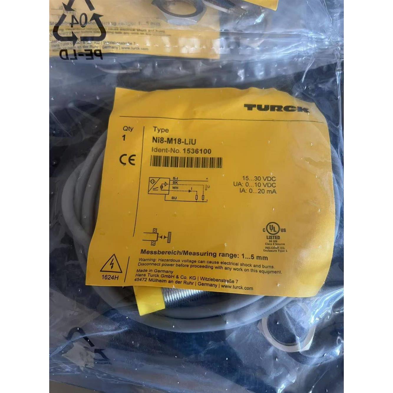 TURCK电感式接近开关 PS025V-301-LI2UPN8X-H1141