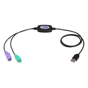 ATEN UC10KMUSB转PS2圆口健盘鼠标线PS/2转USB转接线老式键盘鼠口