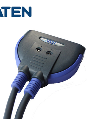 ATEN CS62S 2口VGA切换器带线式切换器 两口PS2 KVM电脑切换器老式圆口键盘鼠标切换