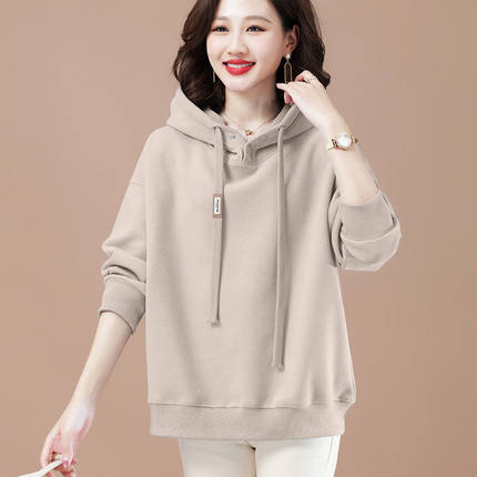 连帽卫衣女加绒加厚时尚休闲外穿上衣秋冬新款韩版宽松大码女装
