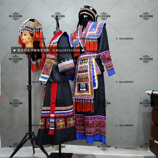 出租来图定制少数民族苗族侗族壮族基诺族男女苗疆舞台表演舞蹈服