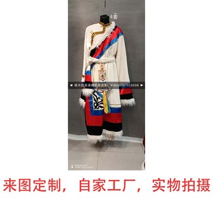 定制出租藏族服装男藏袍秋冬款白色西藏服饰藏式民族风旅拍藏服