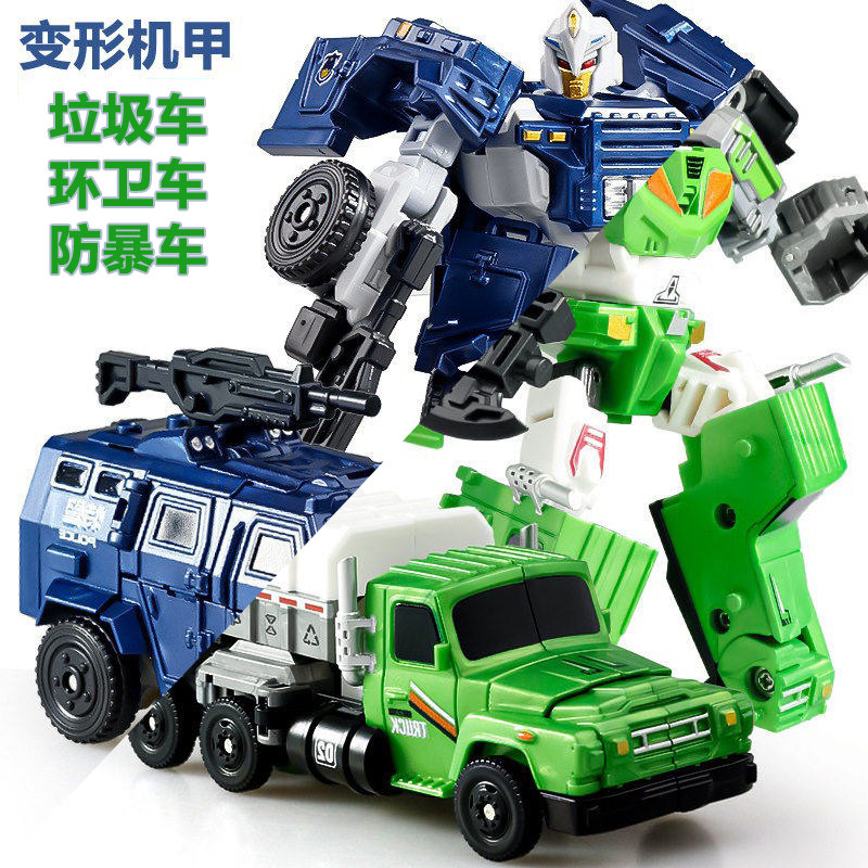 变形警车环保消防爆拖车飞机益智儿童模型玩具机器人手办摆件金刚