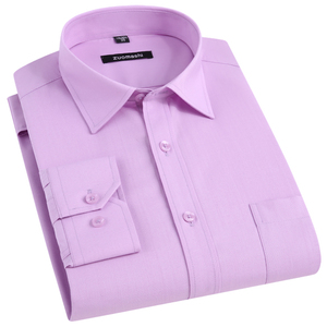 纯色长袖衬衣紫罗兰时尚休闲