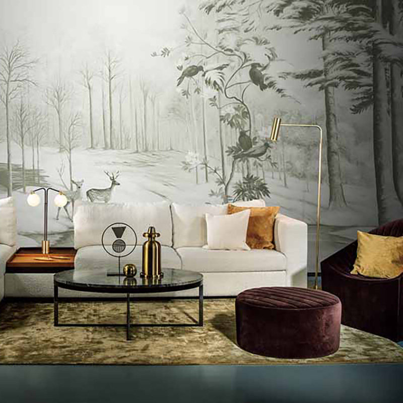 爱朵甄选无缝定制壁画现代简约美式轻奢雪景树林麋鹿朵背景墙壁画,家装主材,定制壁画,淘宝优惠券,粉丝福利购,淘宝优惠卷