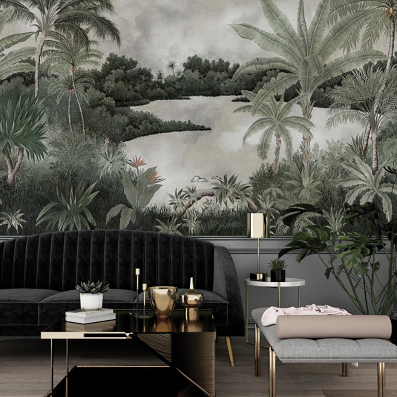 法国进口定制壁画Hanalei Patina 丛林简美轻奢客厅卧室背景墙纸,家装主材,定制壁画,淘宝优惠券,粉丝福利购,淘宝优惠卷