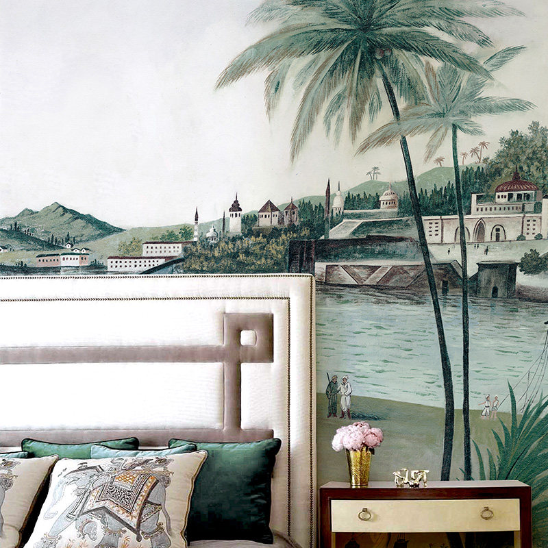 个性定制壁画 巴黎普拉姆电视背景墙纸卧室客厅壁纸人物港口墙画