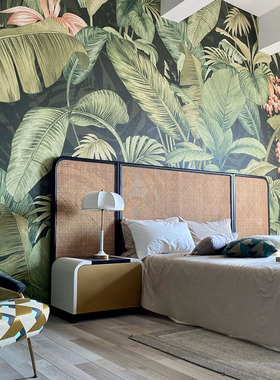 Tropical Rainforests 热带雨林美式植物花叶 定制无缝背景墙壁画