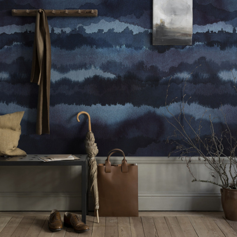 个性定制壁画现代时尚黑白蓝色线条水墨山水画无缝墙布壁布定做,家装主材,定制壁画,淘宝优惠券,粉丝福利购,淘宝优惠卷