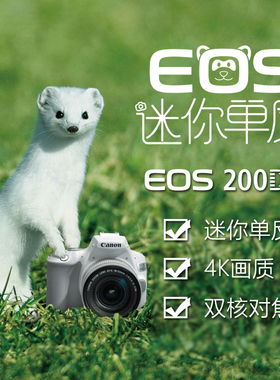 佳能EOS 200D II套机18-55mm STM 入门单反相机200DII 二代4K视频