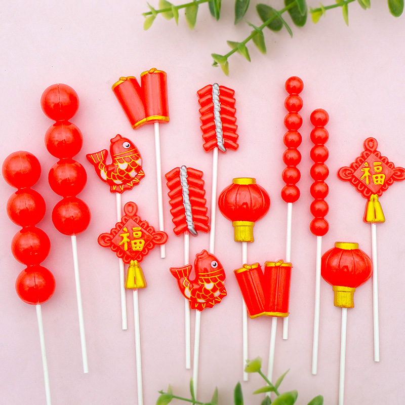 祝寿喜庆塑料糖葫芦蛋糕装饰插件