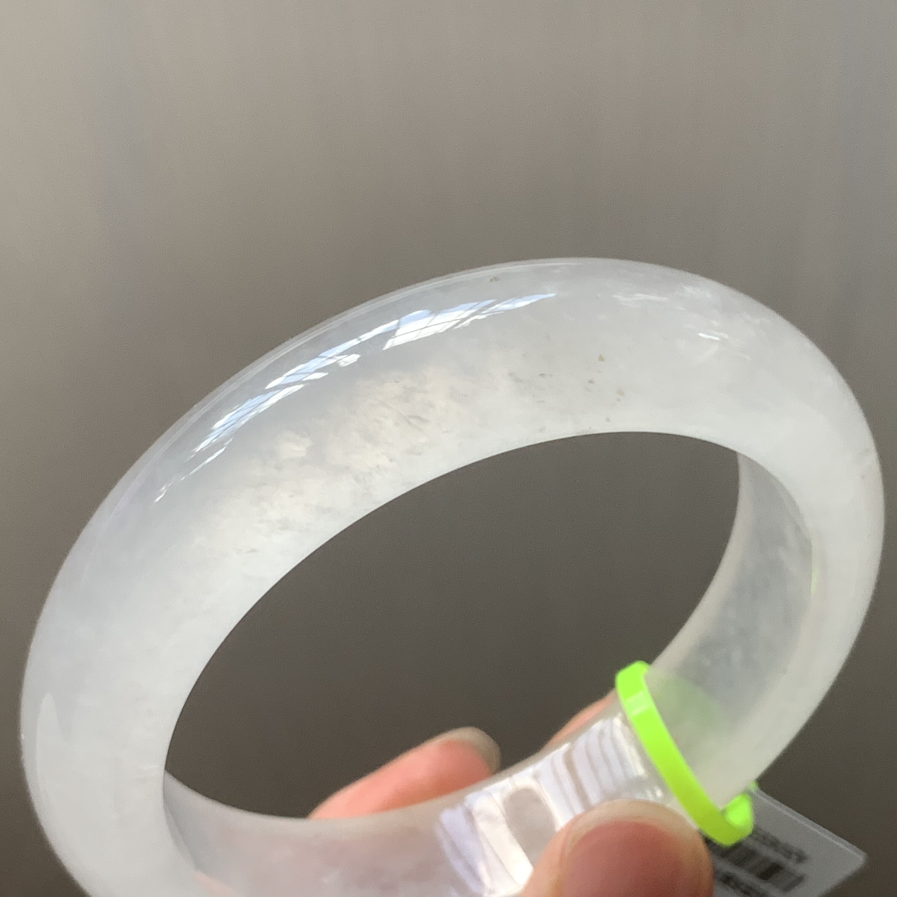俄料白冰宝石光手镯月光飘木那雪花棉缅甸A货翡翠感玛瑙平替胖条