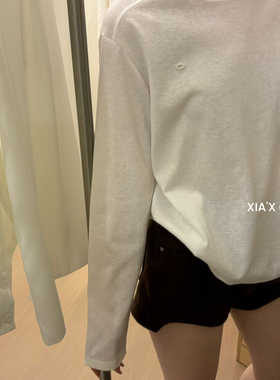 XIA夏夏-袖白T叠穿女明线拼接宽松显瘦袖打底衫长袖T恤HS66209-D