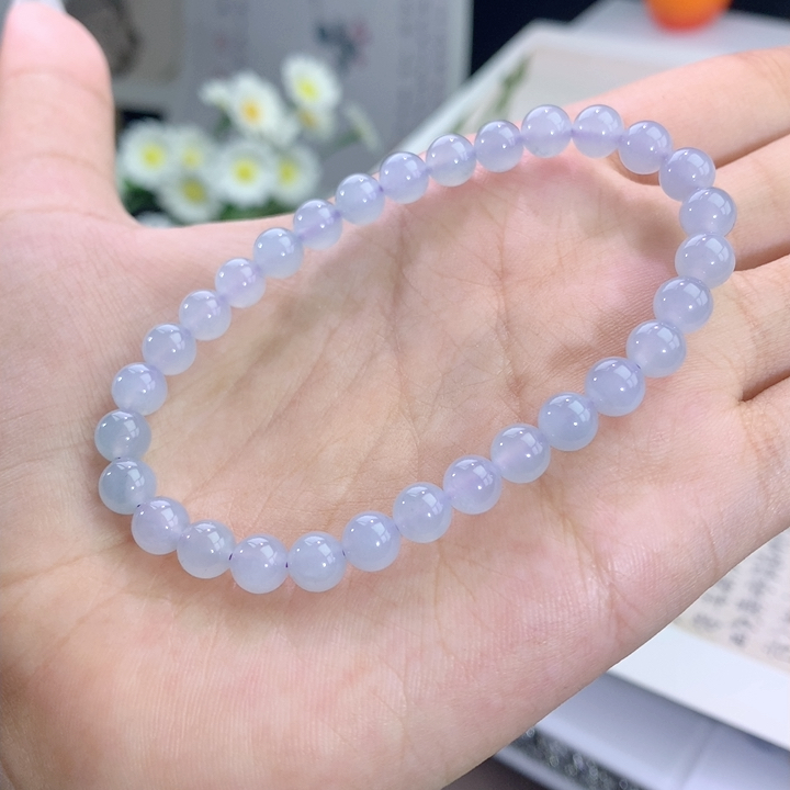 翡翠冰紫罗兰手串