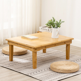 折叠炕桌楠竹榻榻米桌折叠茶几实木飘窗桌床上棋牌桌书桌棋牌桌