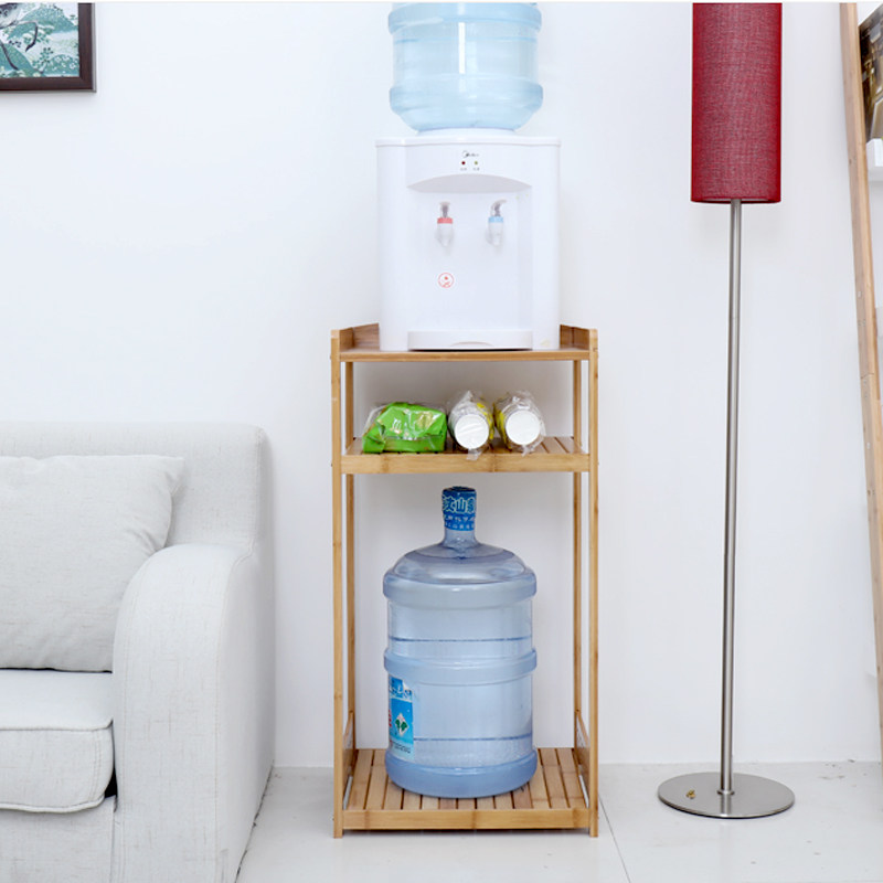 楠竹放水桶置物架烧水壶上水壶茶具架实木花架办公室打印饮水机架