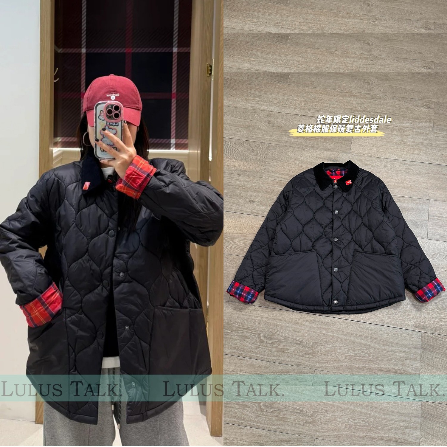 英伦小众！日版复古巴恩风男女同款轻便保暖绗缝棉服夹克25年冬