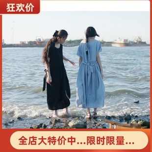 茉莉扶苏原创 “桑梓之下”垂感乔其纱 长款连衣裙 森林系 森女