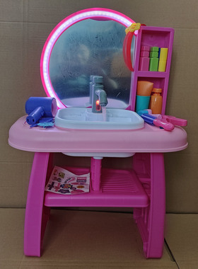 出口儿童仿真梳妆台感应声光出水洗漱台套装Bathroom Vanity Set