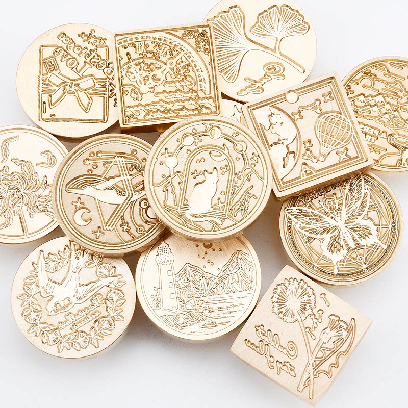 天空之城1001夜星空猫 童话星夜爱丽丝兔子鲸鱼火漆封印印章铜印