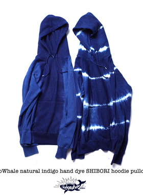 IndigoWhale鲸蓝染手工植物染扎染卫衣套头帽衫shibori pullover