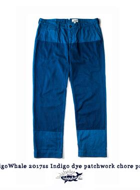 IndigoWhale 植物蓝染拼接法式巴黎扣工装裤Indigo Chore Pants
