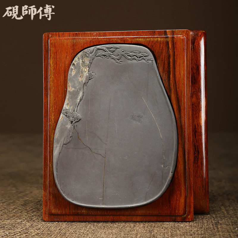 砚师傅 手工雕刻砚台端砚老坑郭树炎大师作品《松柏之寿》 精品文玩