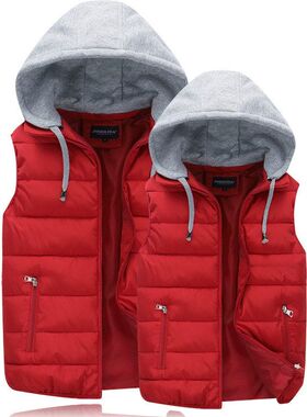 外贸亚马逊热销秋冬男棉马夹加厚棉马甲印LOUG字母批发女式棉背心