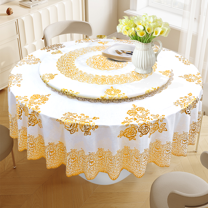 圆桌布防水防油免洗pvc家用防烫中式大圆形餐桌布带转盘饭店台布,居家布艺,桌布,淘宝优惠券,粉丝福利购,淘宝优惠卷