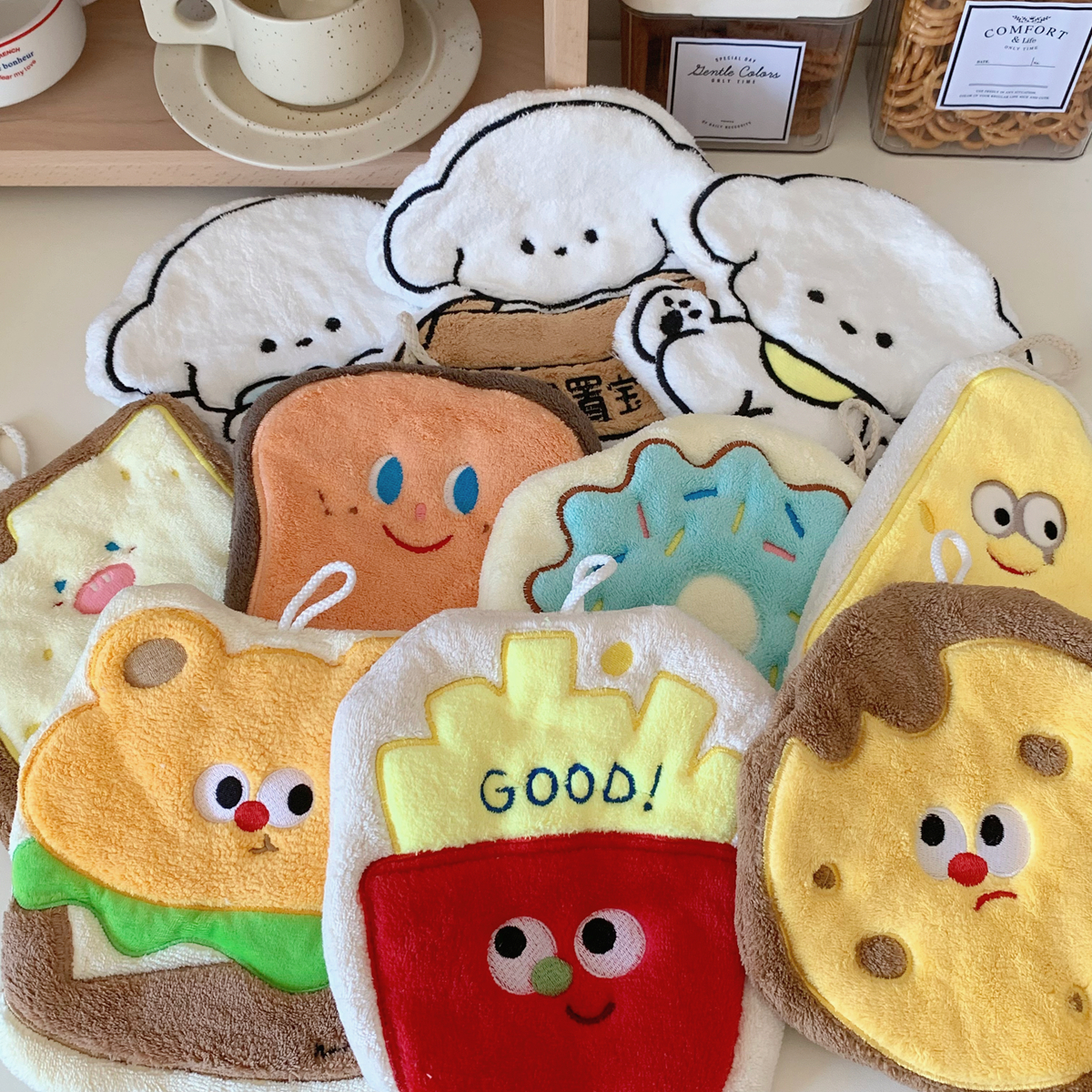 可爱加厚珊瑚绒卫生间厨房擦手巾