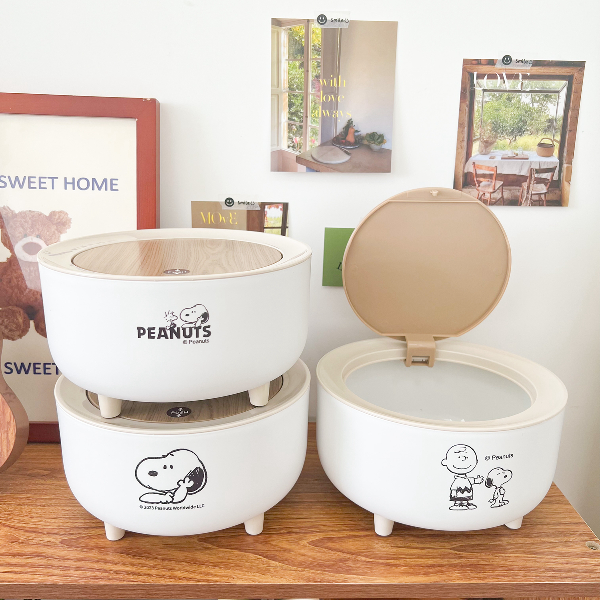 带盖按压简约ins垃圾桶