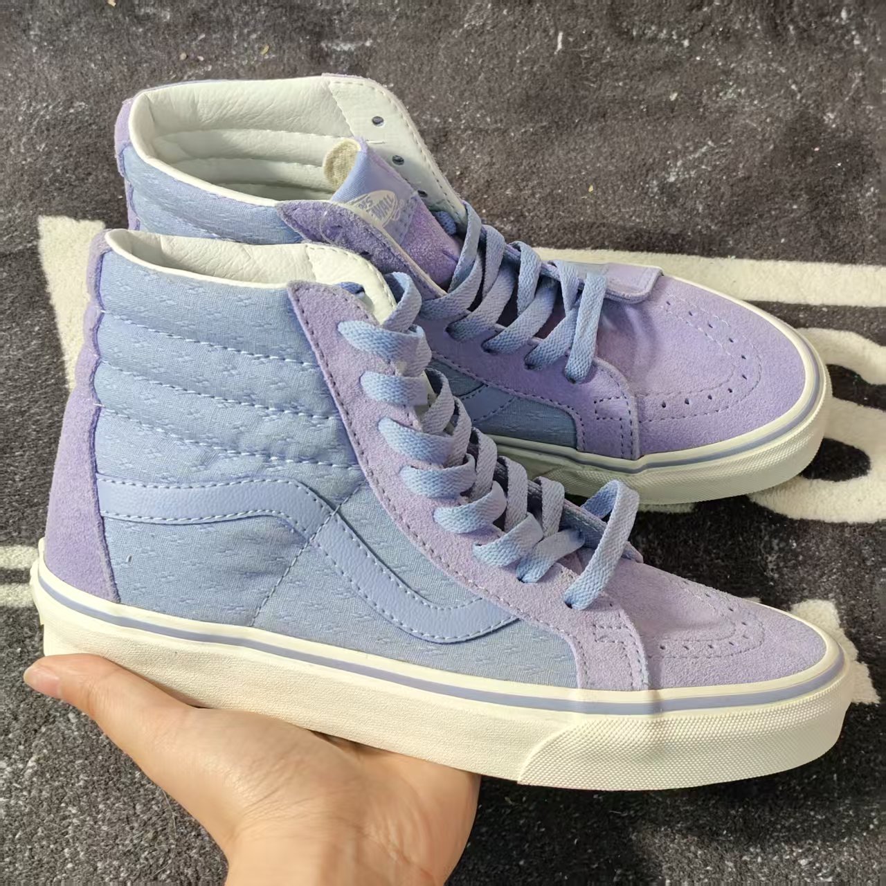 Vans Sk8-Hi香芋紫拼色麂皮高帮板鞋温柔休闲帆布鞋VN0A2XSBUQQ