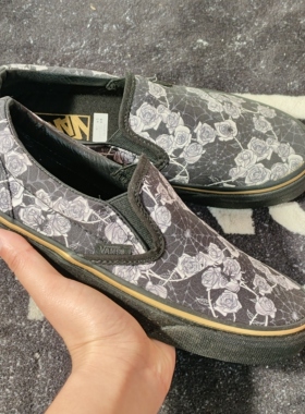 Vans Slip-On VN0A38F7MUU蜘蛛网玫瑰一脚蹬男女同款休闲板鞋