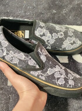 Vans Slip-On VN0A38F7MUU蜘蛛网玫瑰一脚蹬男女同款休闲板鞋