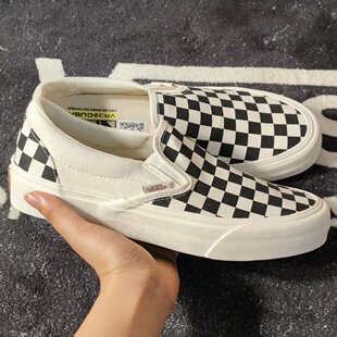 断码特价米白黑棋盘格Vans Slip-On VR3懒人一脚蹬VN0007NC1KP
