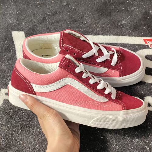 VansStyle36SF树莓粉拼色低帮帆布鞋女复古百搭滑板鞋VN0A3DZ3VTC