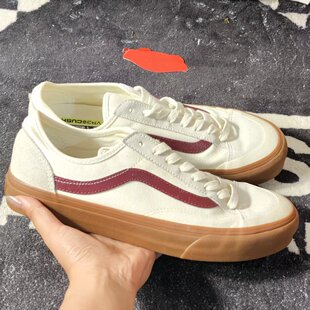 Vans OldSkool米白酒红生胶底复古低帮情侣休闲滑板鞋VN0A4BX9QJK