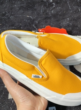 Vans范斯 Slip-On橙黄一脚蹬 安纳海姆低帮帆布鞋 VN0A3TKBUVF