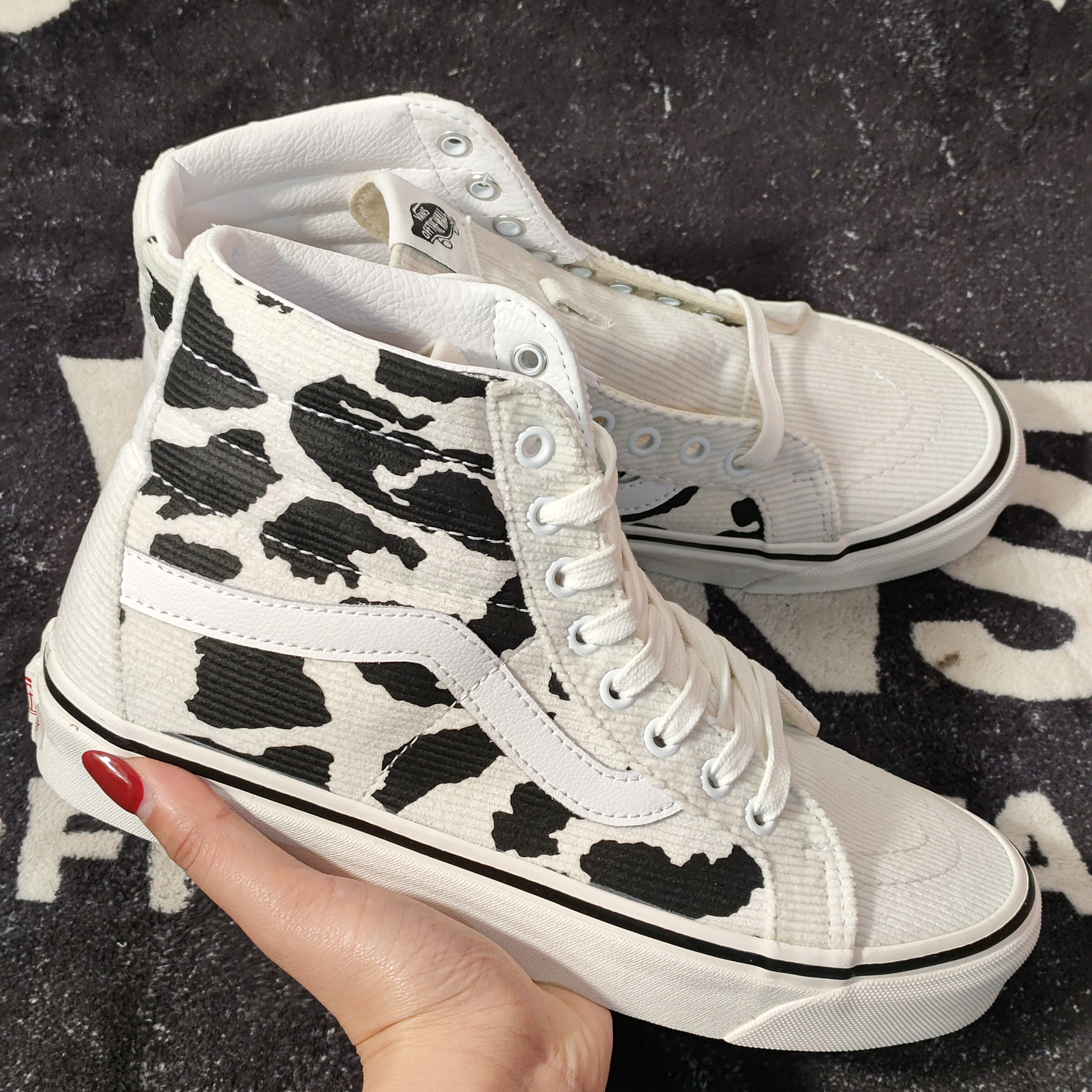 Vans Sk8-Hi奶牛纹高帮板鞋安纳海姆男女休闲帆布鞋VN0A38GF9GP